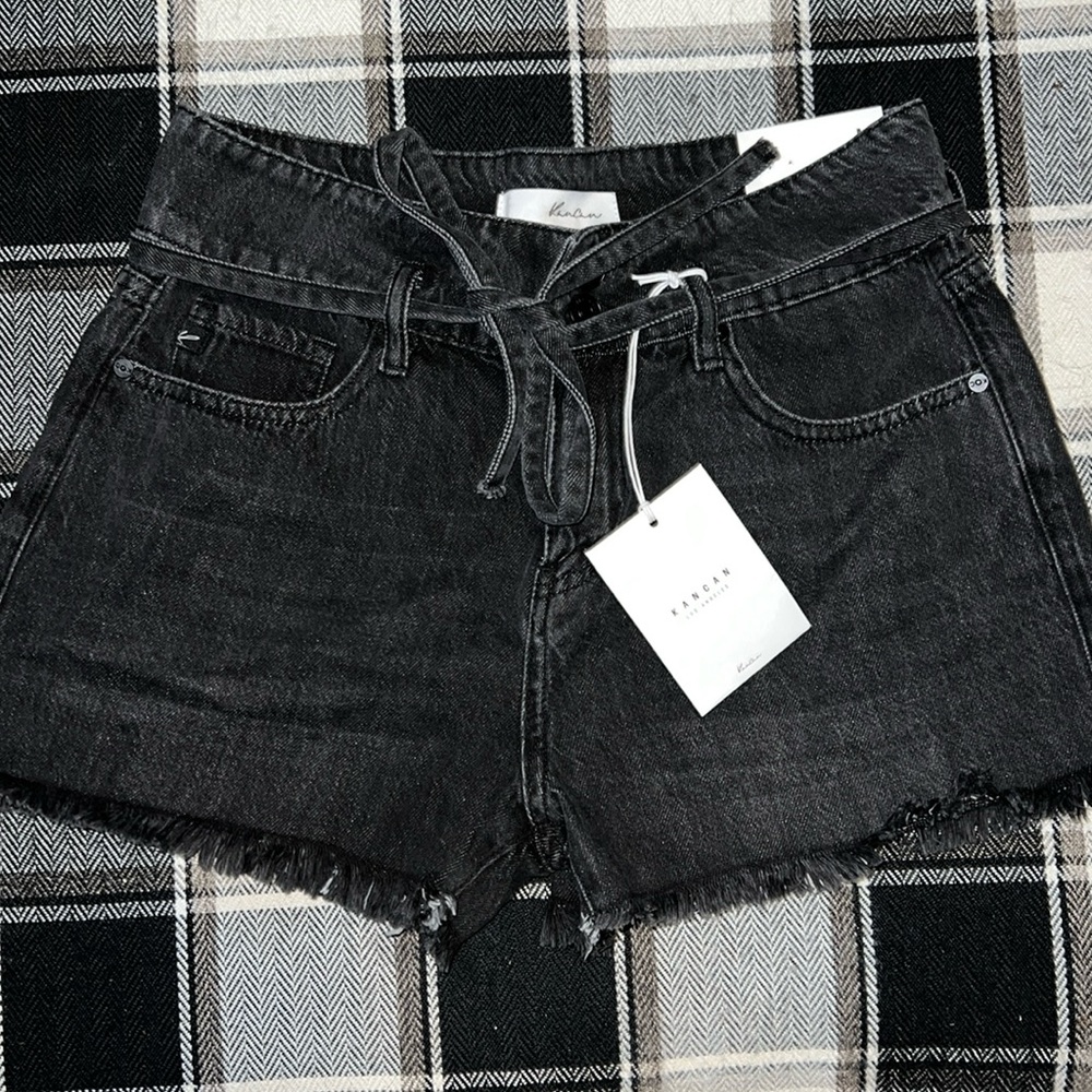 Kancan high rise tie front short
